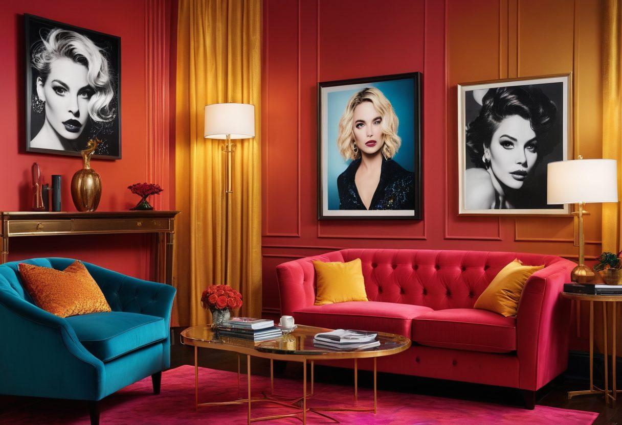 A bold and modern collage featuring silhouettes of diverse adult stars in vibrant colors, juxtaposed against a backdrop of a chic cinema setting. Integrate elements of rating systems like stars and reviews, along with subtle hints of glamour and opulence. Include abstract representations of both premium adult content and celebrity culture, creating a sense of allure and intrigue. Design it with an edgy, contemporary flair. super-realistic. vibrant colors. cinematic style.
